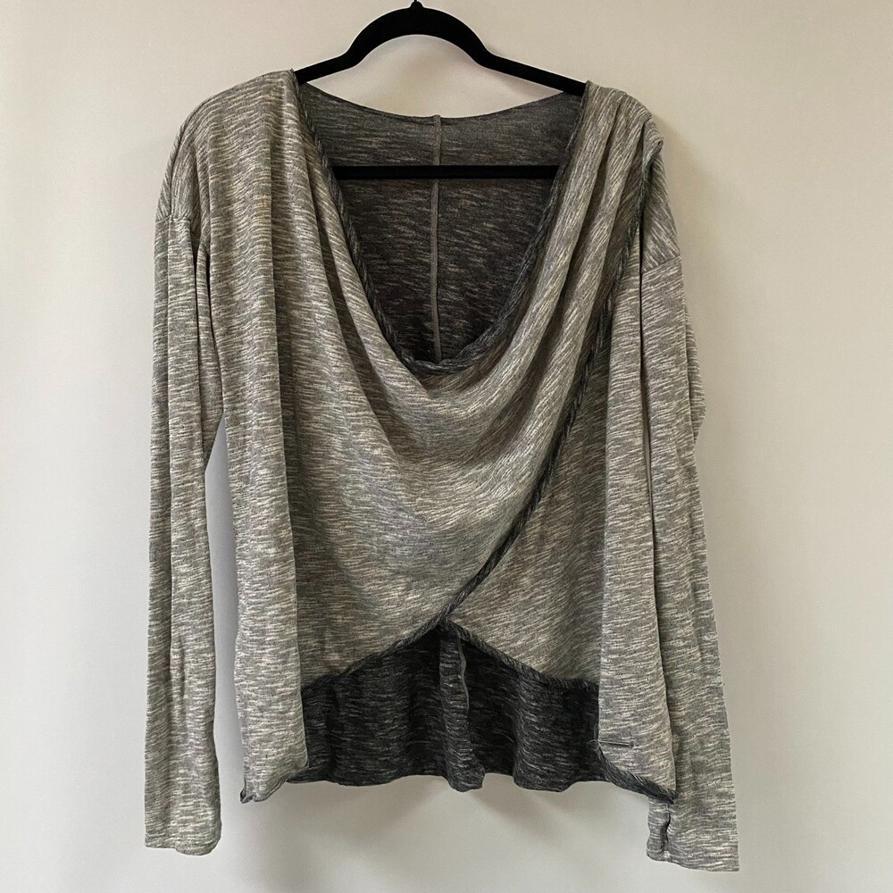 MONDETTA Wrap Front Pullover Long Sleeve Grey Leisure Wear Womens OS